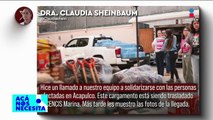 Sheinbaum cancela giras y se une a las tareas de acopio para damnificados de Acapulco