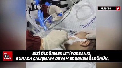 Hastaneyi tahliye etmeyen Filistinli doktorlar: Bizi öldürmek istiyorsanız öldürün