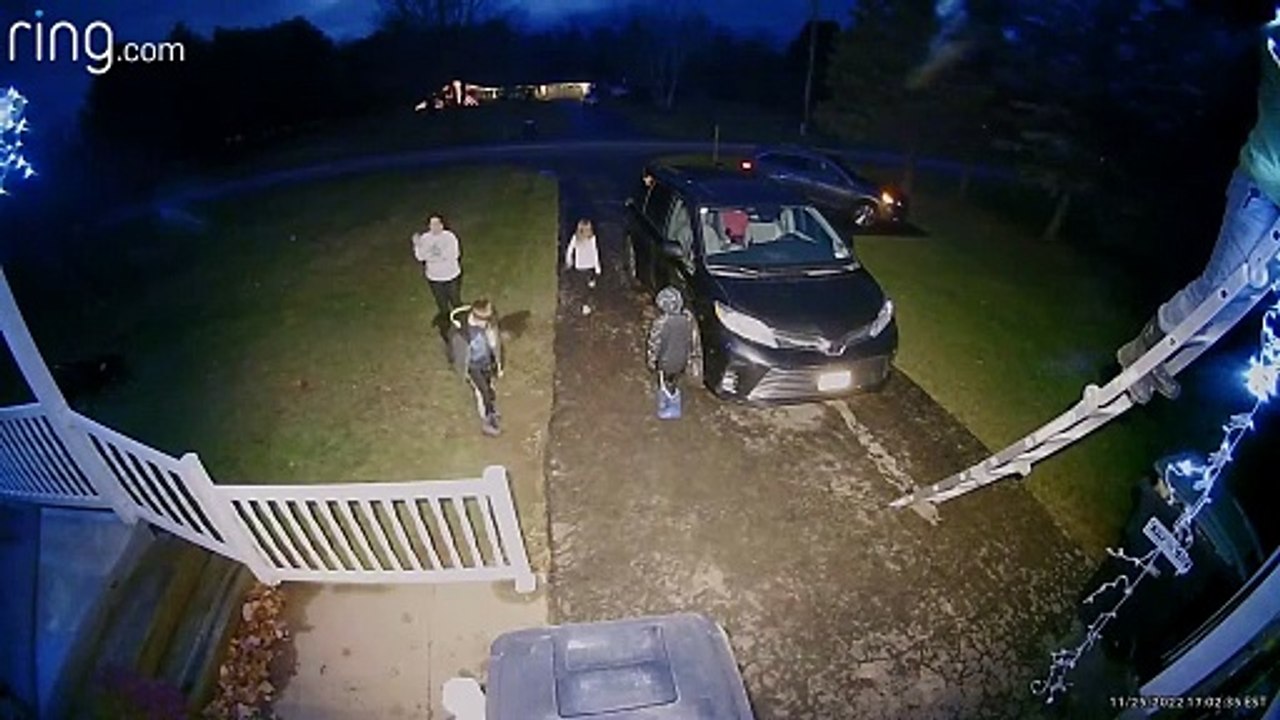 Dad Falls Off Ladder While Hanging Christmas Lights