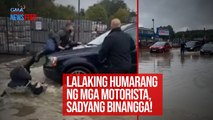 Lalaking humarang ng mga motorista, sadyang binangga! | GMA Integrated Newsfeed