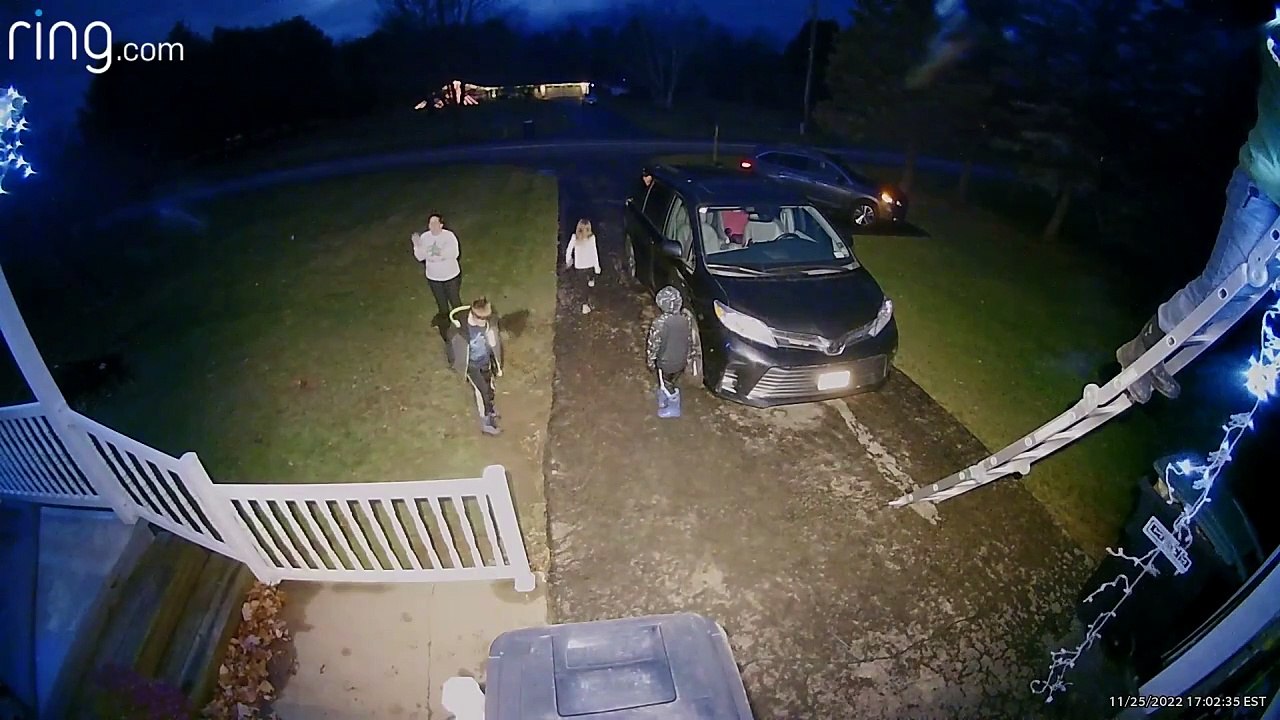 Dad Falls Off Ladder While Hanging Christmas Lights