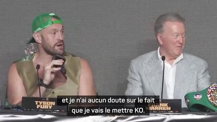 Poids lourds - Fury : "Je n'ai aucun doute sur le fait que je vais le mettre KO"