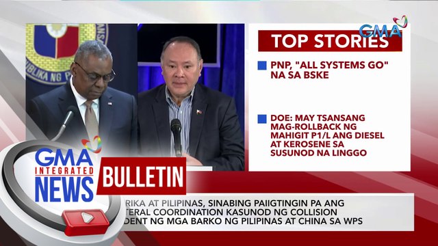 Amerika at Pilipinas, sinabing paiigtingin pa ang Bilateral Coordination kasunod ng collision incident ng mga barko ng Pilipinas at China sa WPS | GMA Integrated News Bulletin