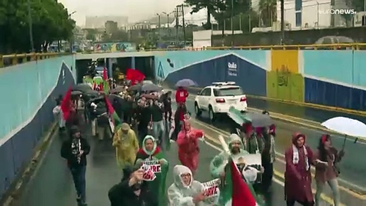 مظاهرات في عاصمة الإكوادور تضامنا مع الفلسطينيين