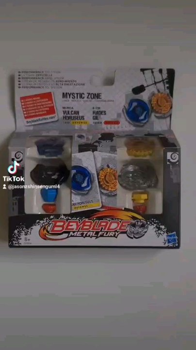 Metal fight beyblade : Metal fury : Hades gil 100 r2f ans volcan horuseus 145 d. Original Hasbro version. Since Tik Tok and others