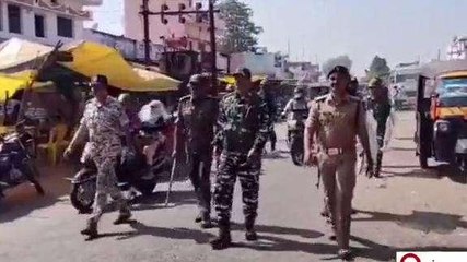 मंडला: सीआरपीएफ ने निकाला फ्लैग मार्च, जनता को दिया ये संदेश