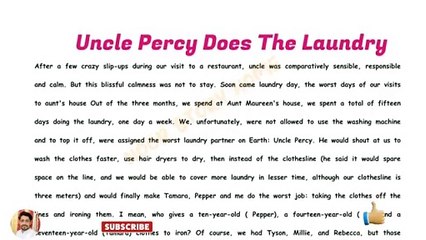 Uncle Percy Does Laundry | improve English Through Story | Learn English through story | English Novel | English magazine story