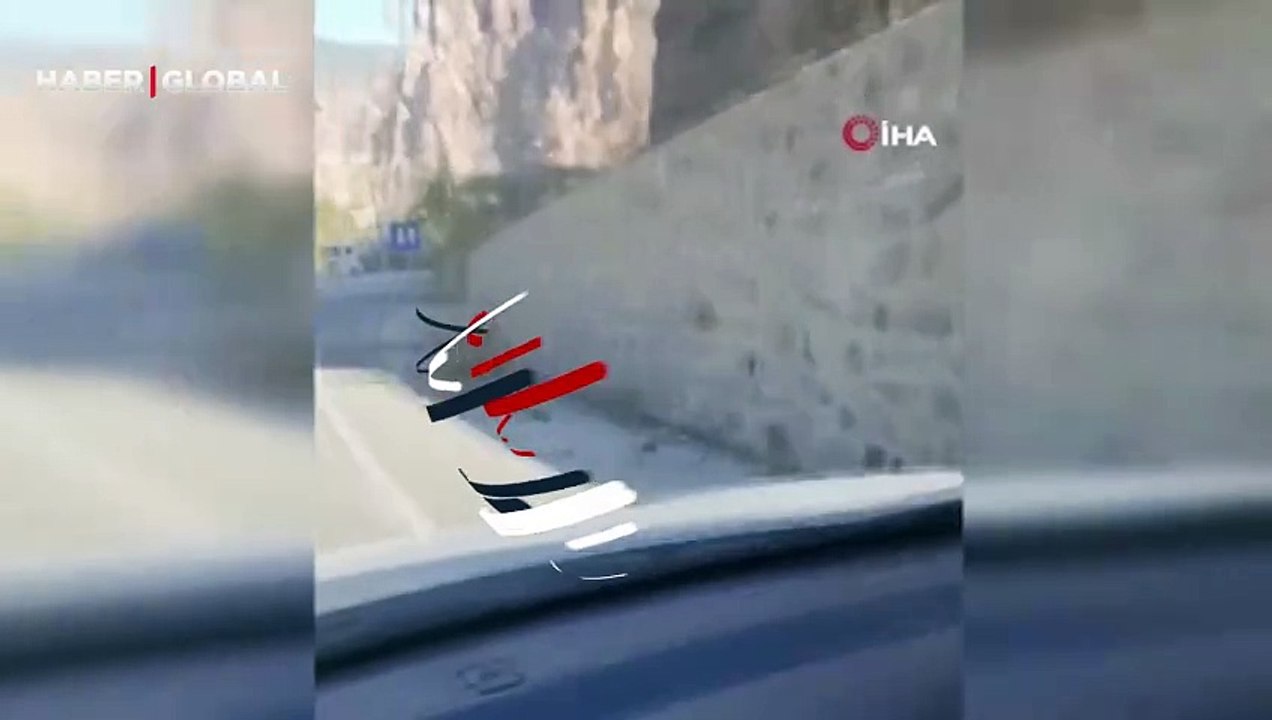 Yaban keçileri ilçe merkezine indi! Düz duvara tırmanma performansı görenleri hayrete düşürdü