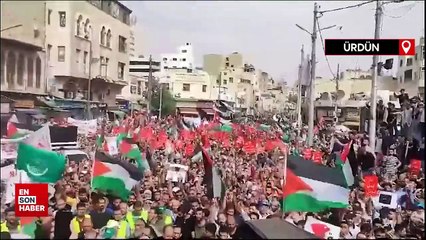 Ürdünlüler, Gazze'ye destek gösterisi düzenledi