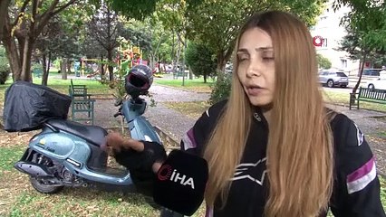 KADIN MOTOSİKLET SÜRÜCÜSÜ SOKAK KÖPEĞİNE ÇARPTI