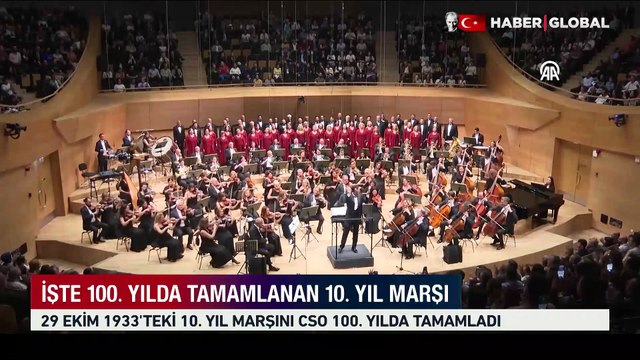 1500 kişi sahnede olacak... Cumhurbaşkanlığı Senfoni Orkestrası Cumhuriyet'in 100. yılı için yazılan 100. Yıl Marşı'nı seslendirdi