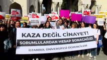 İstanbul Üniversitesi Öğrencileri Aydın'daki Asansör Kazası İçin Eylem Yaptı