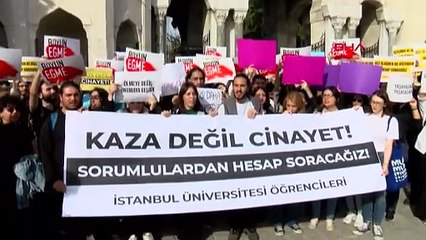 İstanbul Üniversitesi Öğrencileri Aydın'daki Asansör Kazası İçin Eylem Yaptı