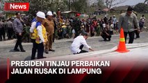 Presiden Jokowi Tinjau Perbaikan Jalan Rusak yang Sempat Viral di Lampung