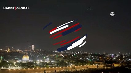 Gazze Şeridi'nden atılan roketler Kudüs semalarında görüntülendi