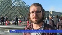 Ativista ambiental escala a icônica pirâmide do Louvre em Paris