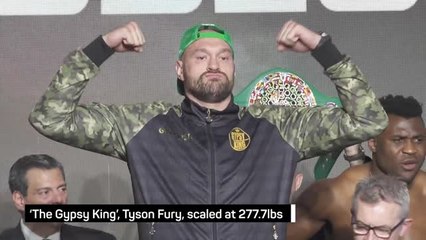 Download Video: Fury and Ngannou weigh-in before Saudi bout