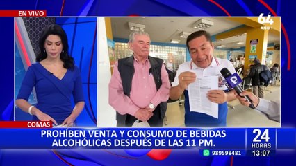 Comas: prohíben la venta y consumo de alcohol después de la 11 de la noche