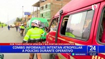 El Agustino: combis informales intentan atropellar a policías durante operativo