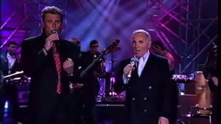 Johnny Hallyday Medley avec Charles Aznavour ( Tv 1992 )
