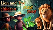 lion and two children Moral story | A story of bravery and selflessness | bedtime stories for kids