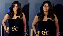 Ekta Kapoor Stunts in Black Hot Gown at The Red Carpet of Mami Mumbai Film Festival, Netizens Reacts