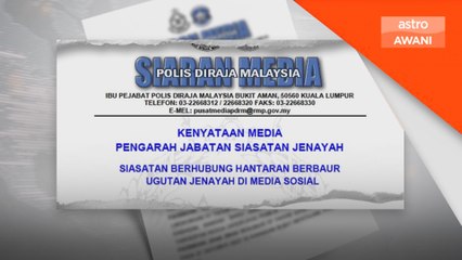 Dua lelaki ditahan kes ugut PM, Timbalan KPN di media sosial