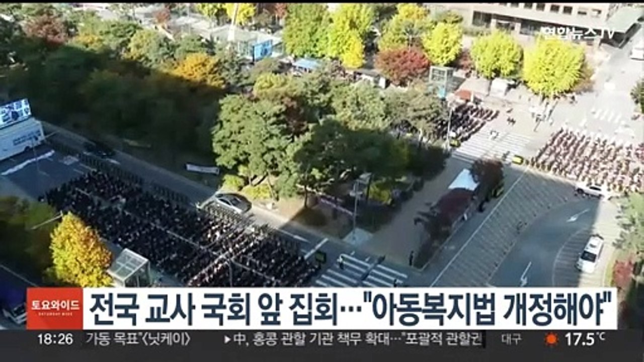 전국 교사 국회 앞 대규모 집회…"아동복지법 개정해야"