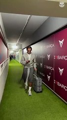 Los jugadores del Barça, listos para el clásico