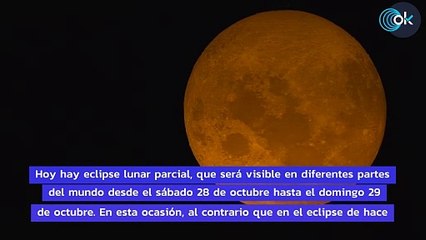 Hoy lunes 28 de octubre hay eclipse lunar: a qué hora es en España