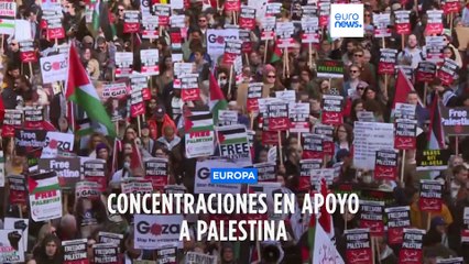 Télécharger la video: Manifestaciones en apoyo a Palestina en Italia, Francia y el Reino Unido