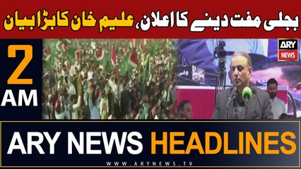 ARY News 2 AM Headlines 29th October 2023 | Bijli Sasti - Aleem Khan Ka Bayan