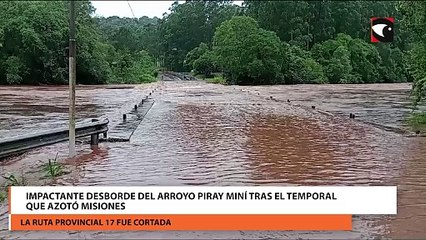 Impactante desborde del arroyo Piray Miní tras el temporal que azotó Misiones