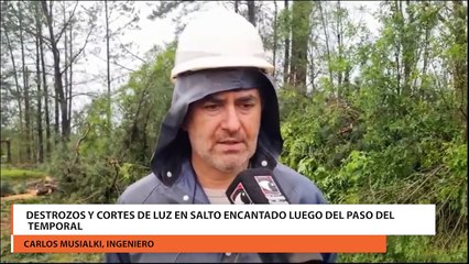 Destrozos y cortes de luz en Salto Encantado luego del paso del temporal