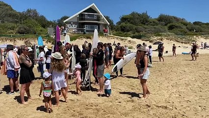 Wind power protest at One Mile Beach.