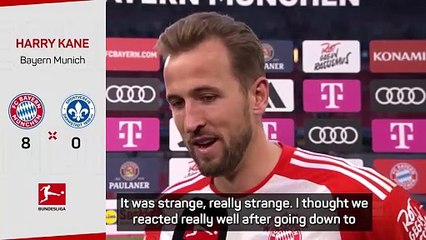 Three red cards, three goals - Kane enjoys hat-trick in wild match v Darmstadt