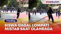 Kocak! Seorang Siswa Gagal Lompati Mistar saat Praktik Olahraga, Warganet: Malah Dibawa Kabur