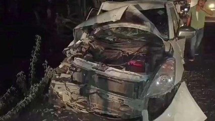 हमीरपुर: बिना नंबर प्लेट के लकड़ी लादकर जा रहे ट्रैक्टर ने कार सवार को मारी टक्कर