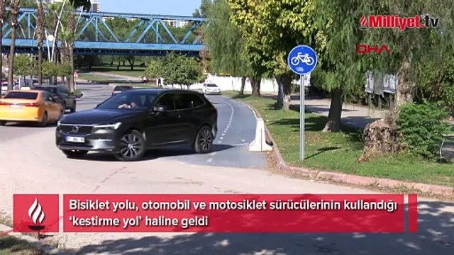 Bisiklet yolunda isyan ettiren görüntü! Kurallar hiçe sayıldı