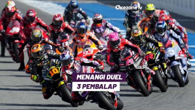 Duel Sengit 3 Pembalap, Jorge Martin Asapi Pecco Bagnaia di MotoGP Thailand 2023