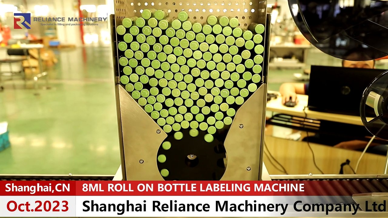 Higher speed 8ml medicated oil roll on glass bottle sticker labeling machine RELIANCE