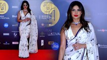 Jio Mami Film Festival 2023: Priyanka Chopra Black & White Saree Desi Look Viral, बेहद खूबसूरत...|