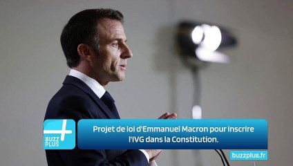 Projet de loi d'Emmanuel Macron pour inscrire l'IVG dans la Constitution.