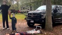 Mini Michael Myers likes his victims heads-free *Halloween Camping!*