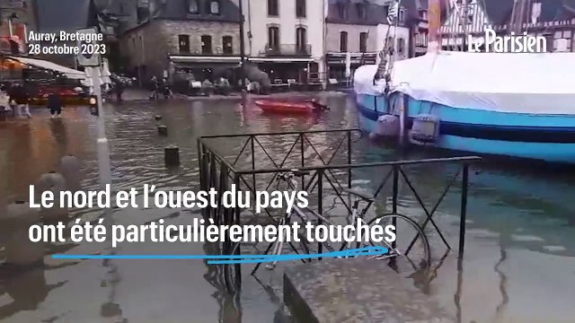 Surf dans les rues de Quimper, Pornic inondé... l'Ouest sous l'eau après le passage de la tempête Céline