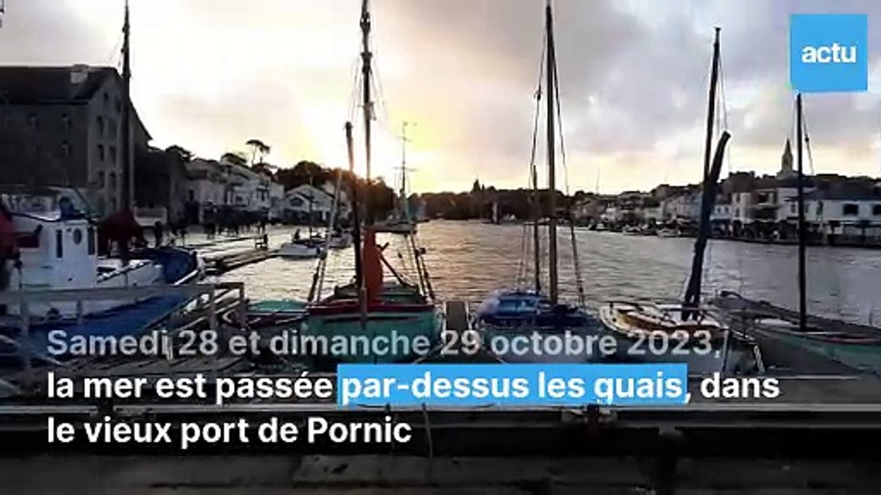 La tempête Céline a fait déborder la mer dans le vieux port de Pornic
