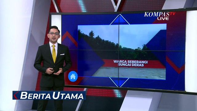 Tak Kunjung Ada Jembatan, Warga Nias Selatan Nekat Seberangi Sungai Masio yang Berarus Deras