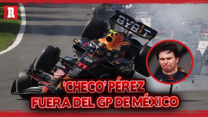 ¡NO PUEDE SER! Checo Pérez choca y abandona el GP de México