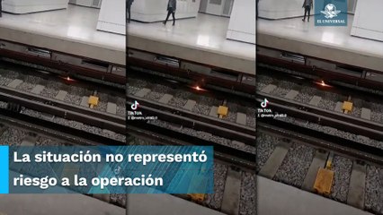 Le dan “estrenon” a la L1; objeto metálico causa llamas en las vías de la estación Moctezuma