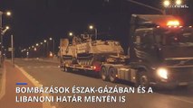 Bombázások az észak-gázai övezetben és a libanoni határ mentén is